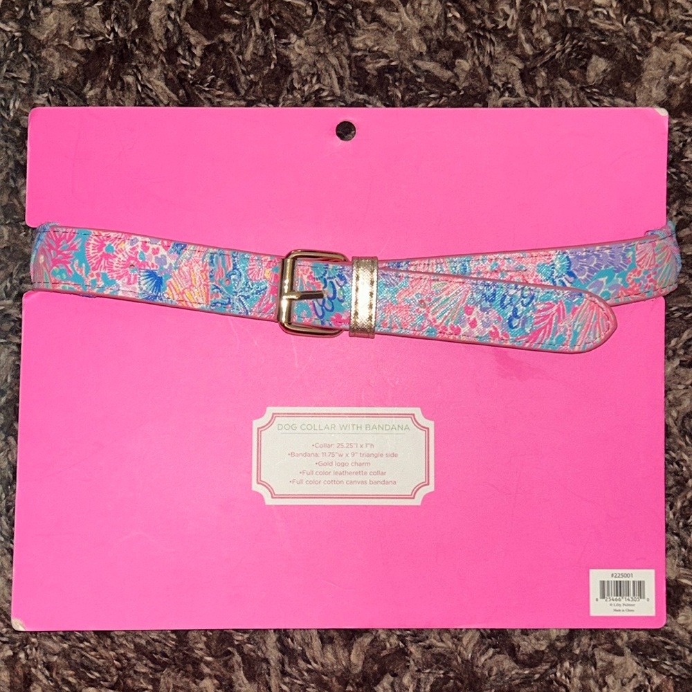 Lilly Pulitzer Adjustable Dog Bandana Heavy Duty Leatherette Collar NWT - Picture 6 of 10